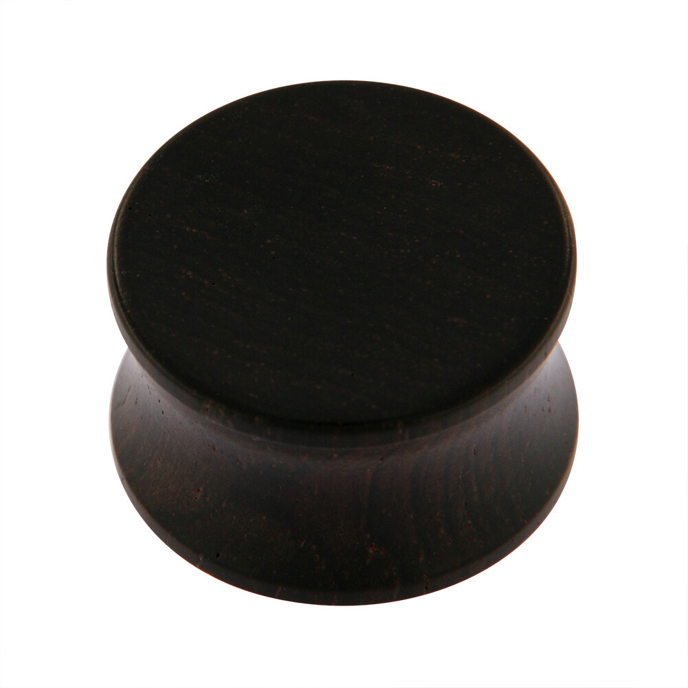 1 Pair of Black Double Flare Ebony Organic Natural Wood Ear Plug Flat Face E552