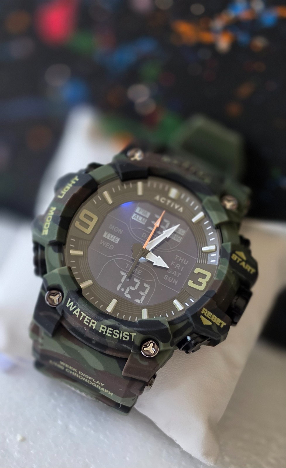 Activa Vulkor X Invicta Analog Digital Men’s Watch – 53mm. Camouflage. Green