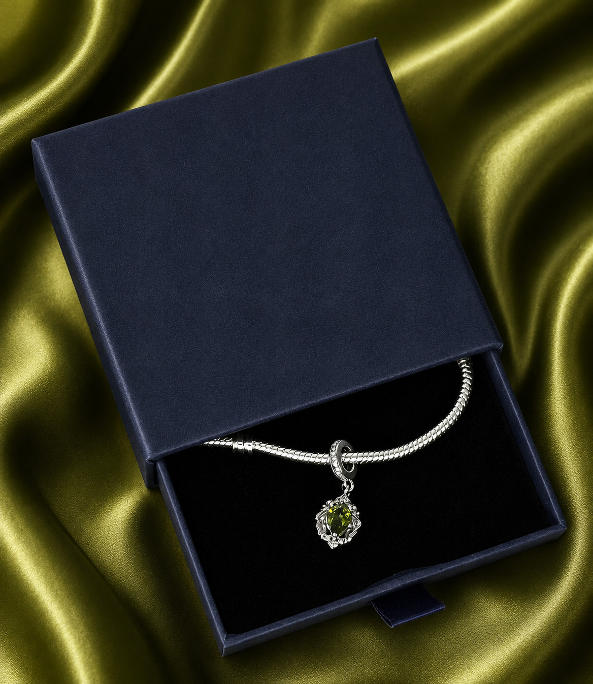 20cm S925 Silver Snake Chain Bracelet with Zodiac Charm