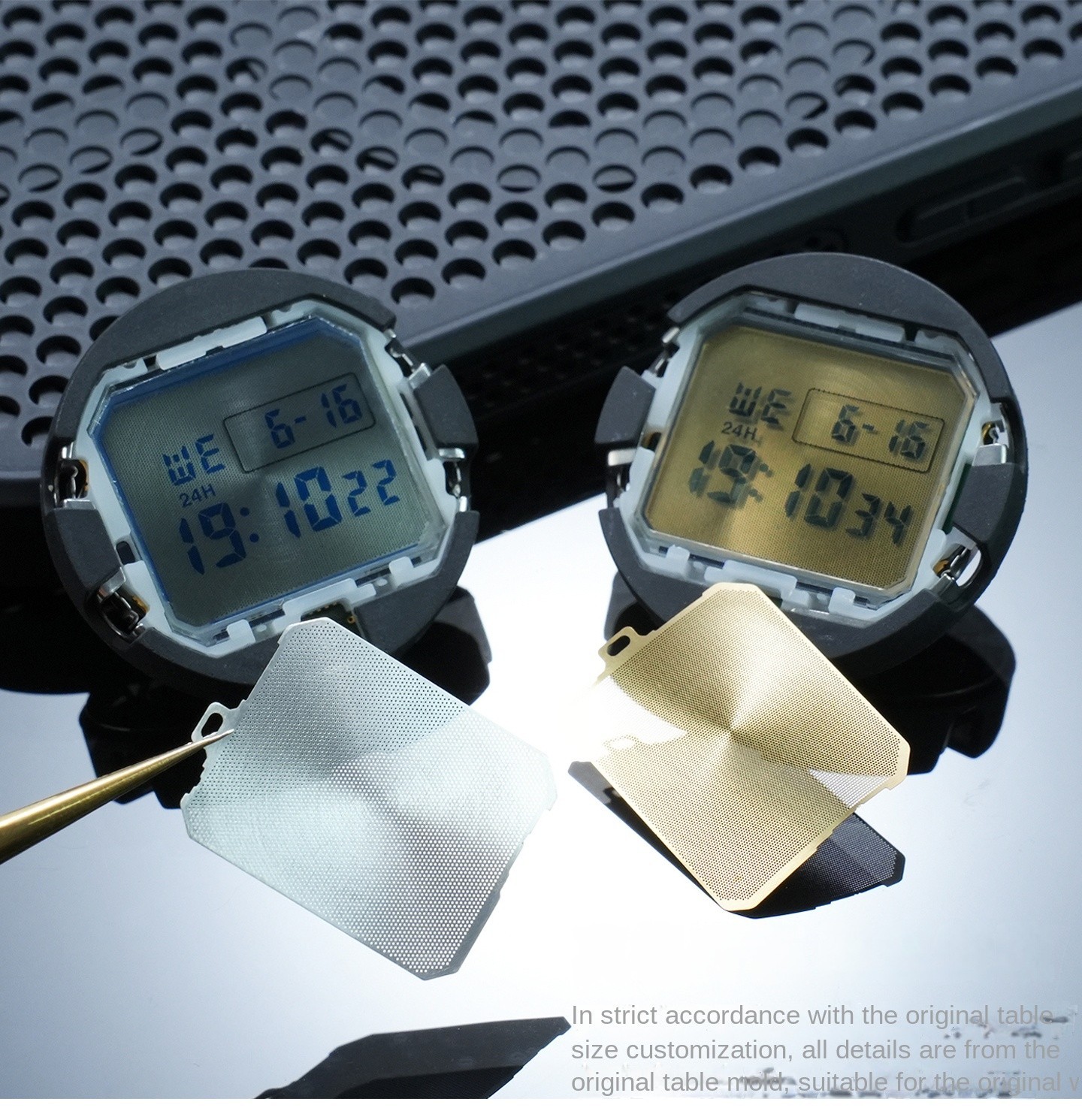 For Casio DW-5600 AE-1200 F-91W Display screen Metal Mesh Sunray Texture Mesh