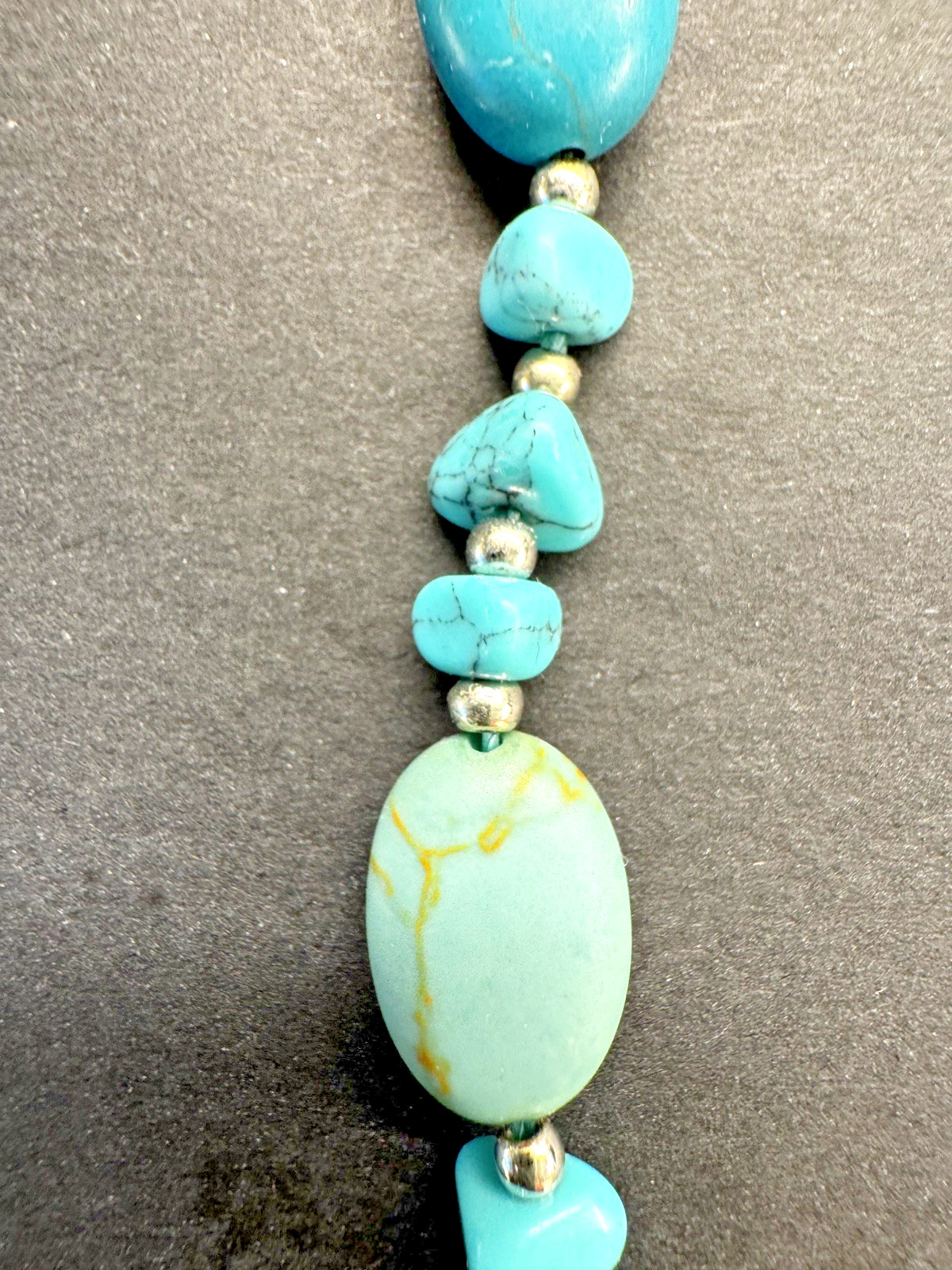 Chaps Southwestern-inspired Turquoise Blue Bead Necklace, Boho Chic Statement.