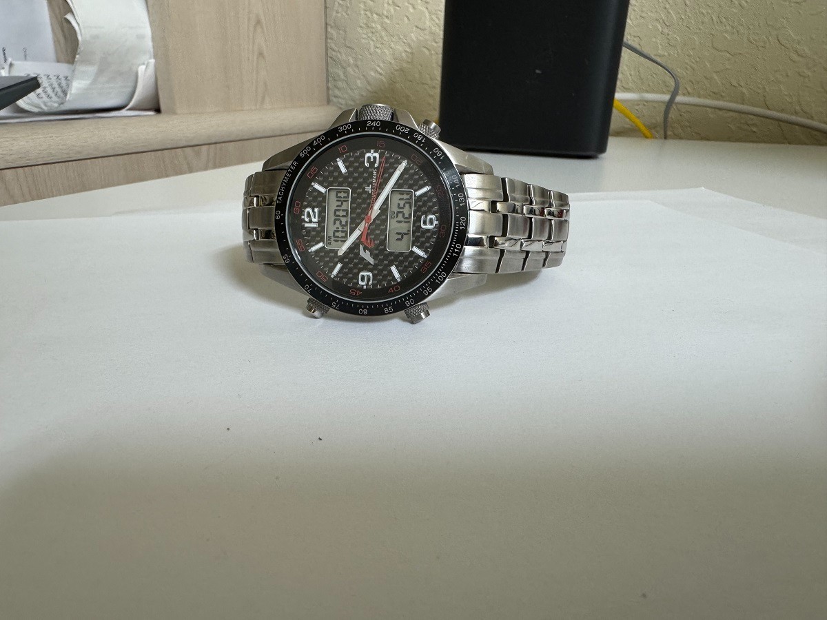 NOS Jacques Lemans F1 Digital Analog stainless steel watch 44mm