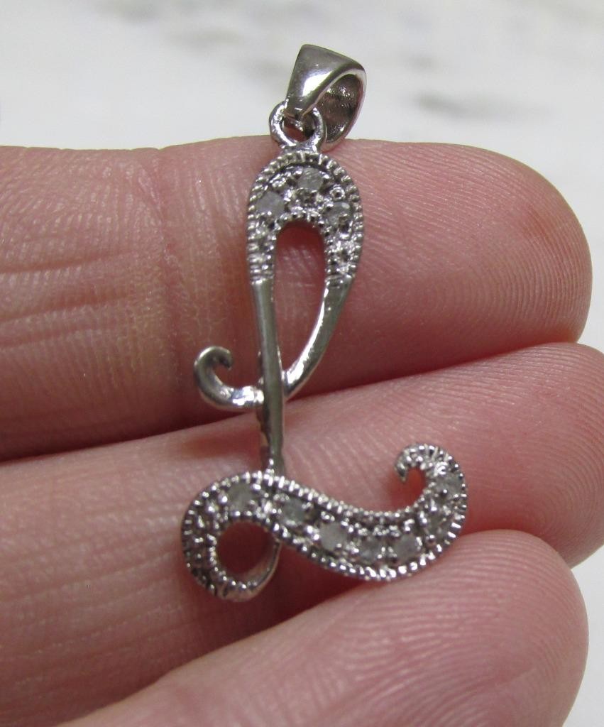 Lot of 3 Misc. Diamond Sterling Silver Pendants ~ 4.4grams ~ 2-C174