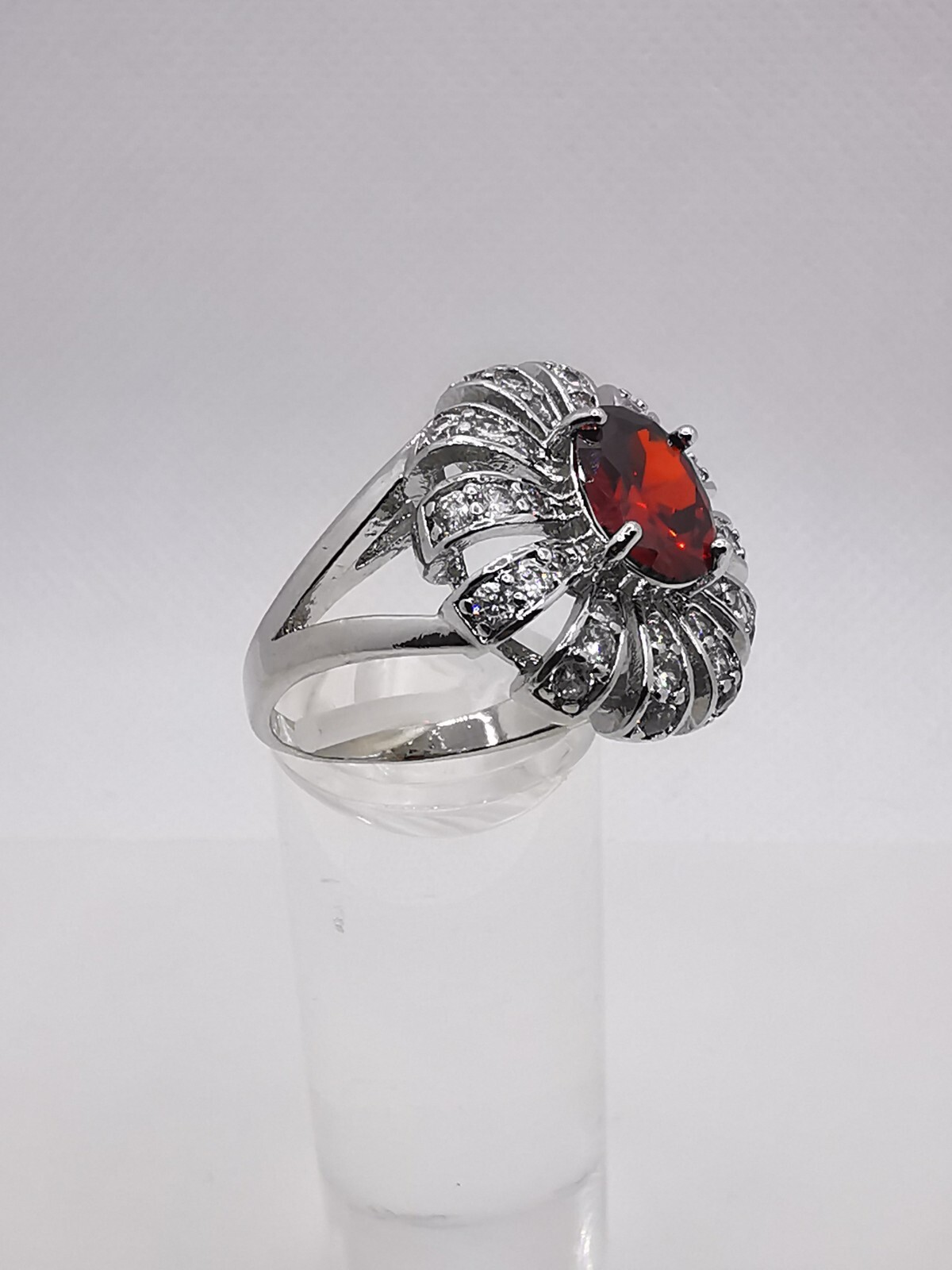 Ladies Ring Ruby Gemstone Sterling Silver Handmade, MINT!