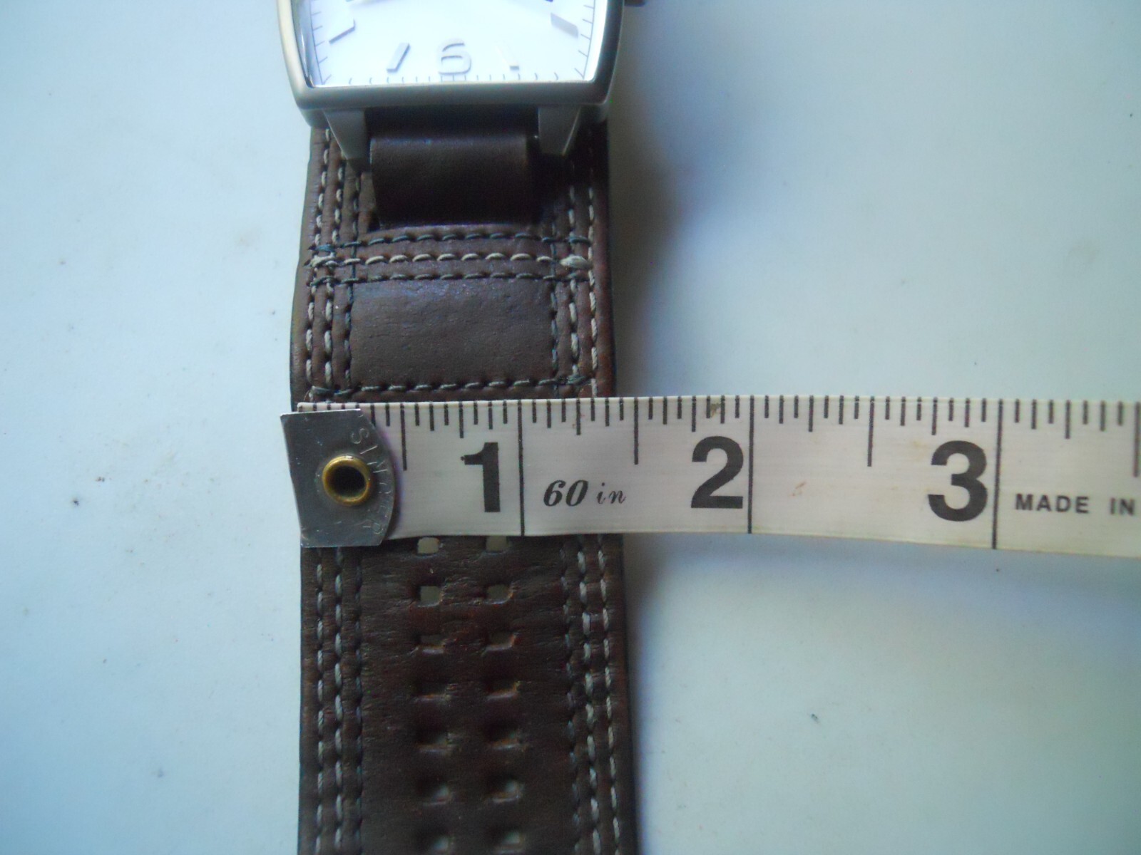 Fossil men’s wide brown leather.quartz,battery,water-resist & Analog dress watch