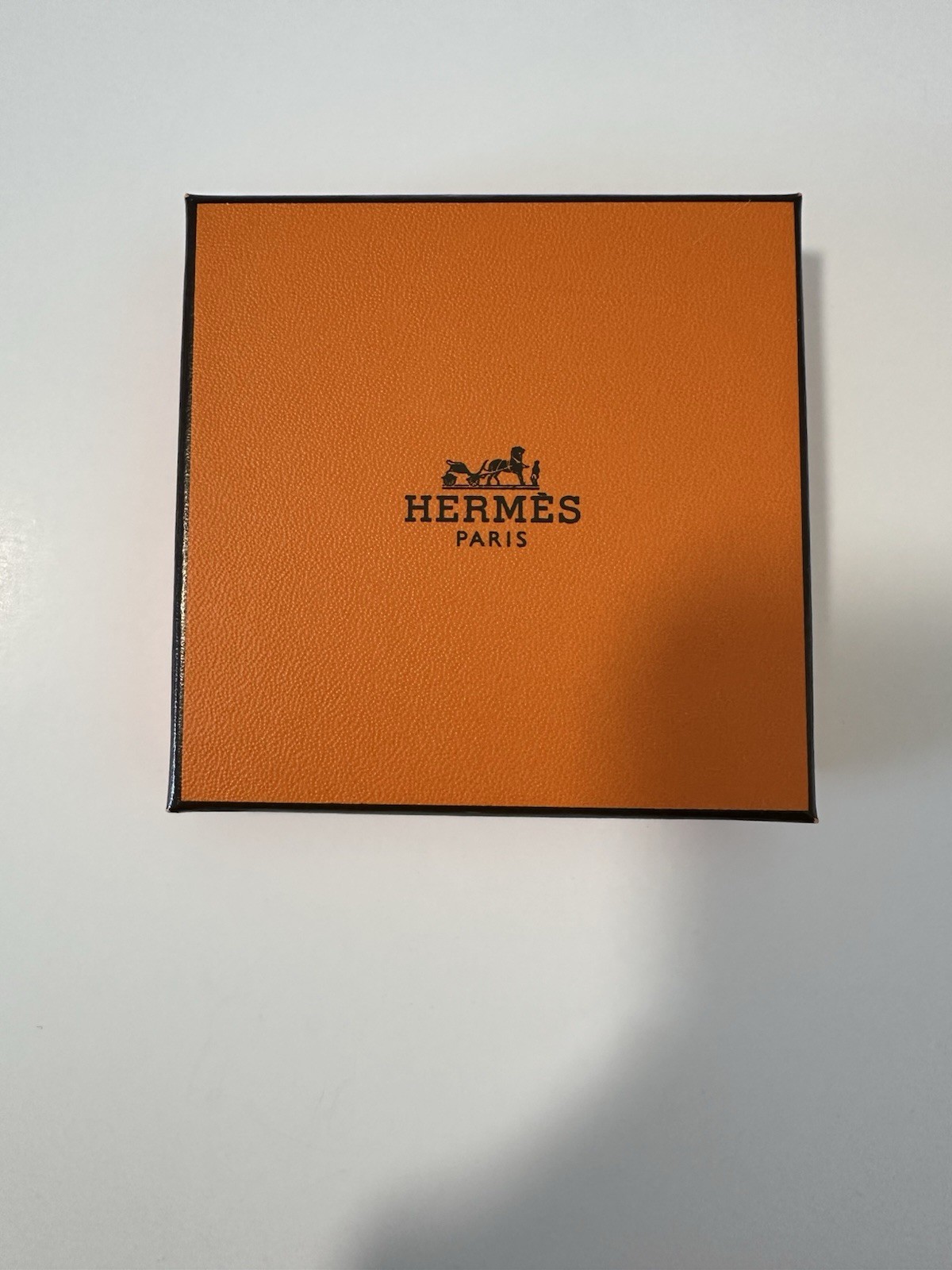 HERMES Cage d Hache H Logo Necklace Navy