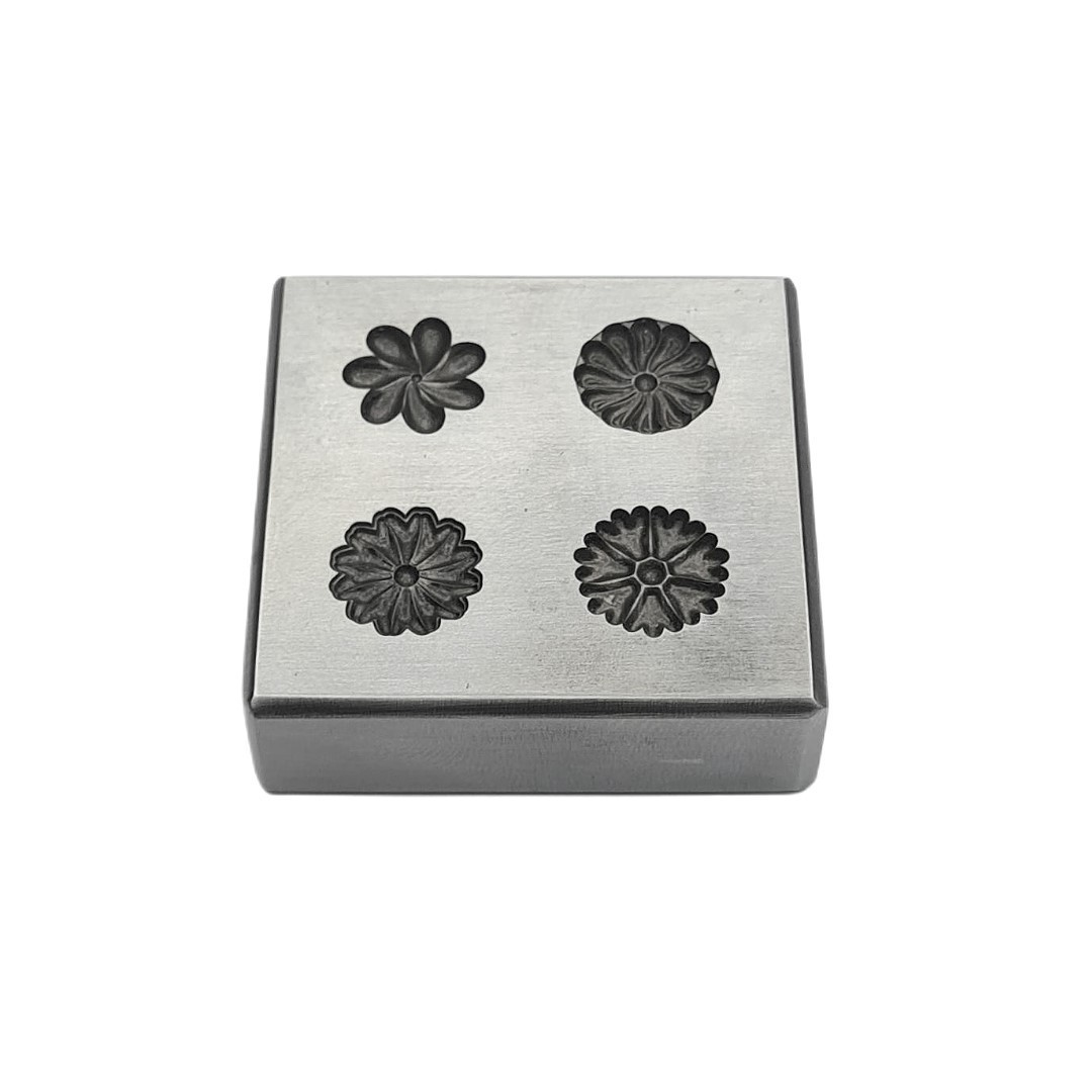 4 Designs Assorted Shapes Impression Die Shot Plate | Silversmith Tools
