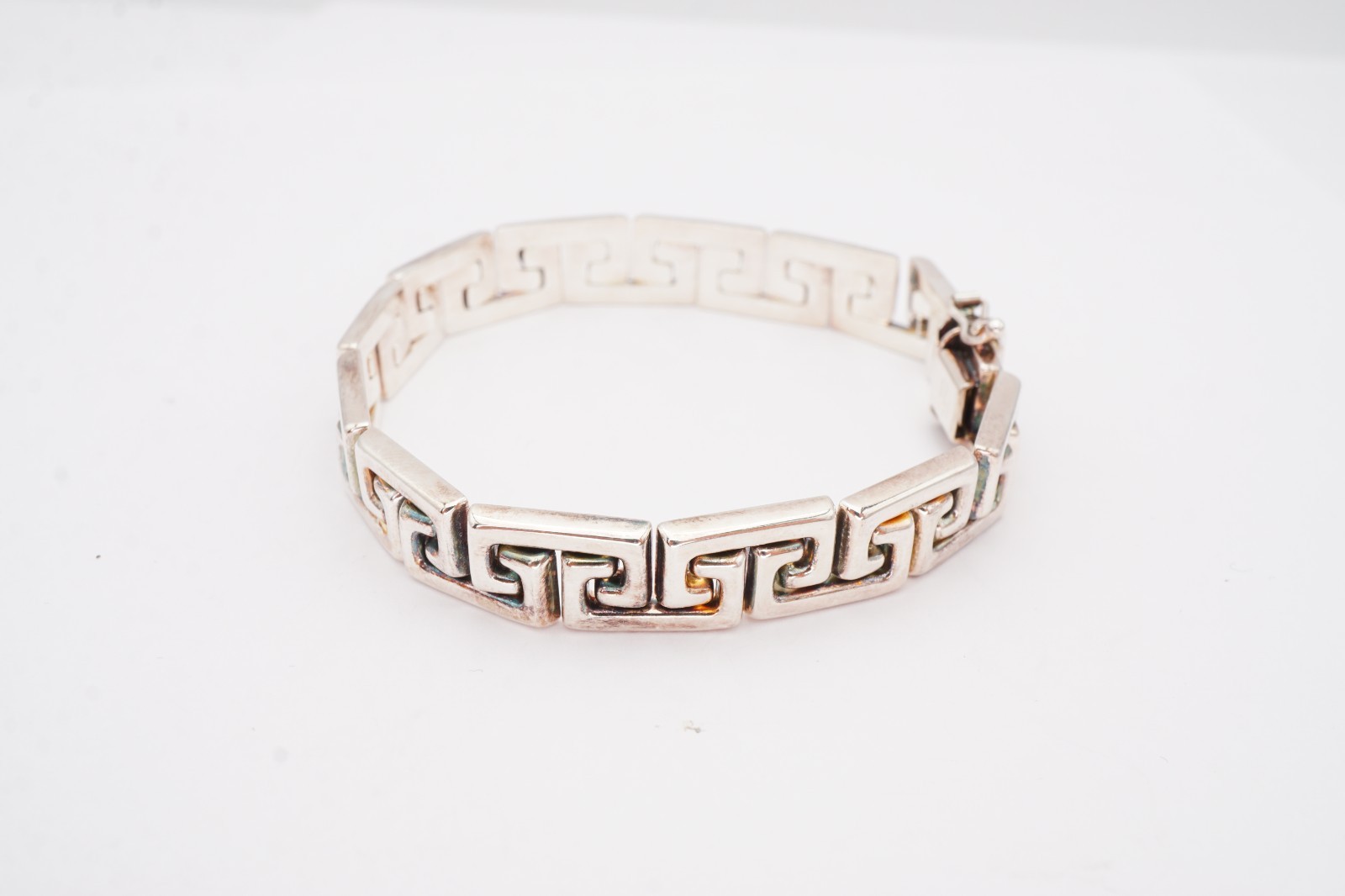 Milor Sterling Silver 925 Greek Key Bracelet 7.25″ Italy