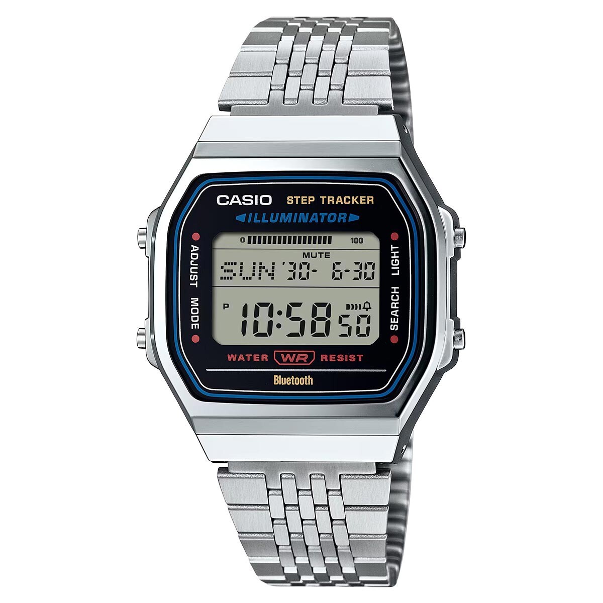 Casio Vintage Bluetooth Step Track Stainless Steel Band Watch ABL-100WE-1A