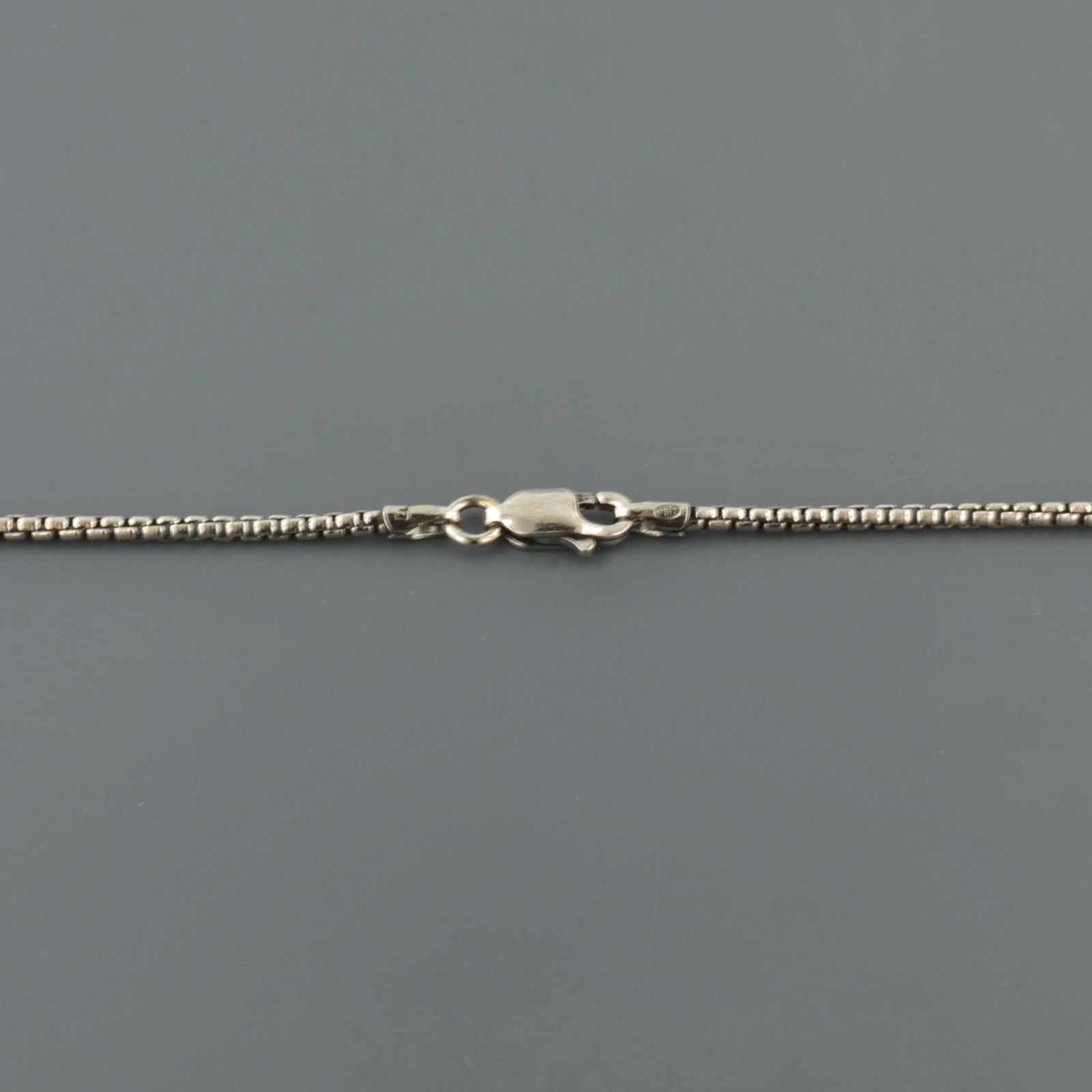 OXIDIZED STERLING SILVER 1.8mm SOLID ROUND BOX CHAIN 18″,20″ or 24 inch