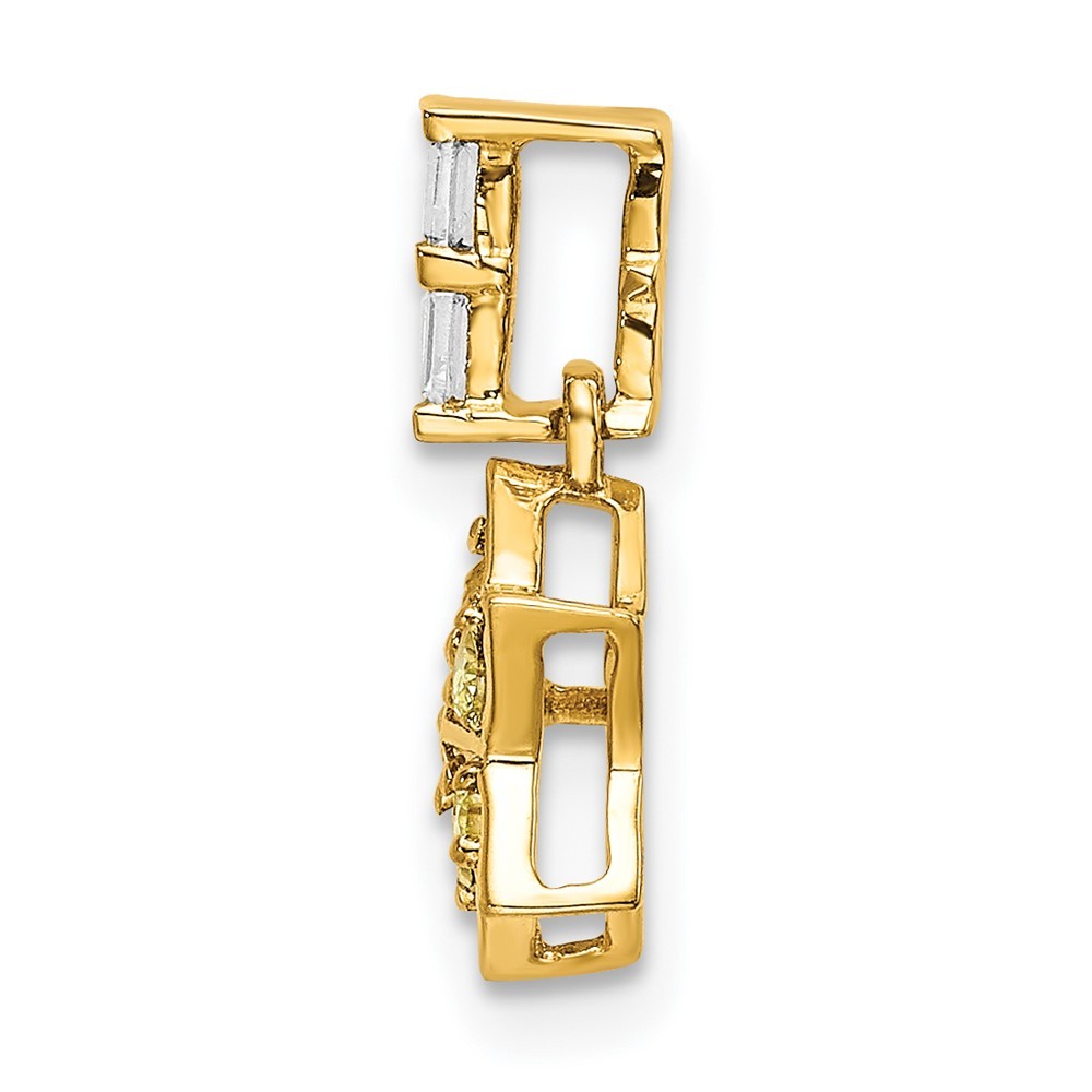 14k Yellow Gold Diamond and Yellow Sapphire Star Pendant 0.62gm