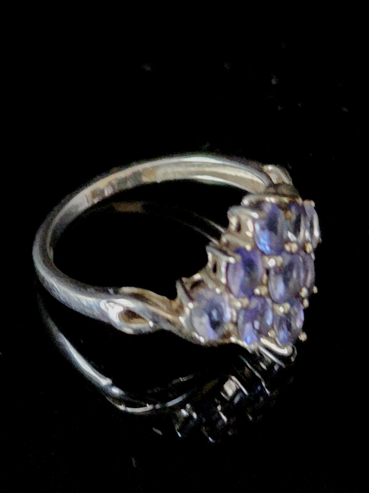 Vintage Sterling Silver Faceted Purple-Lavander Fluorite Ring Size 5.75