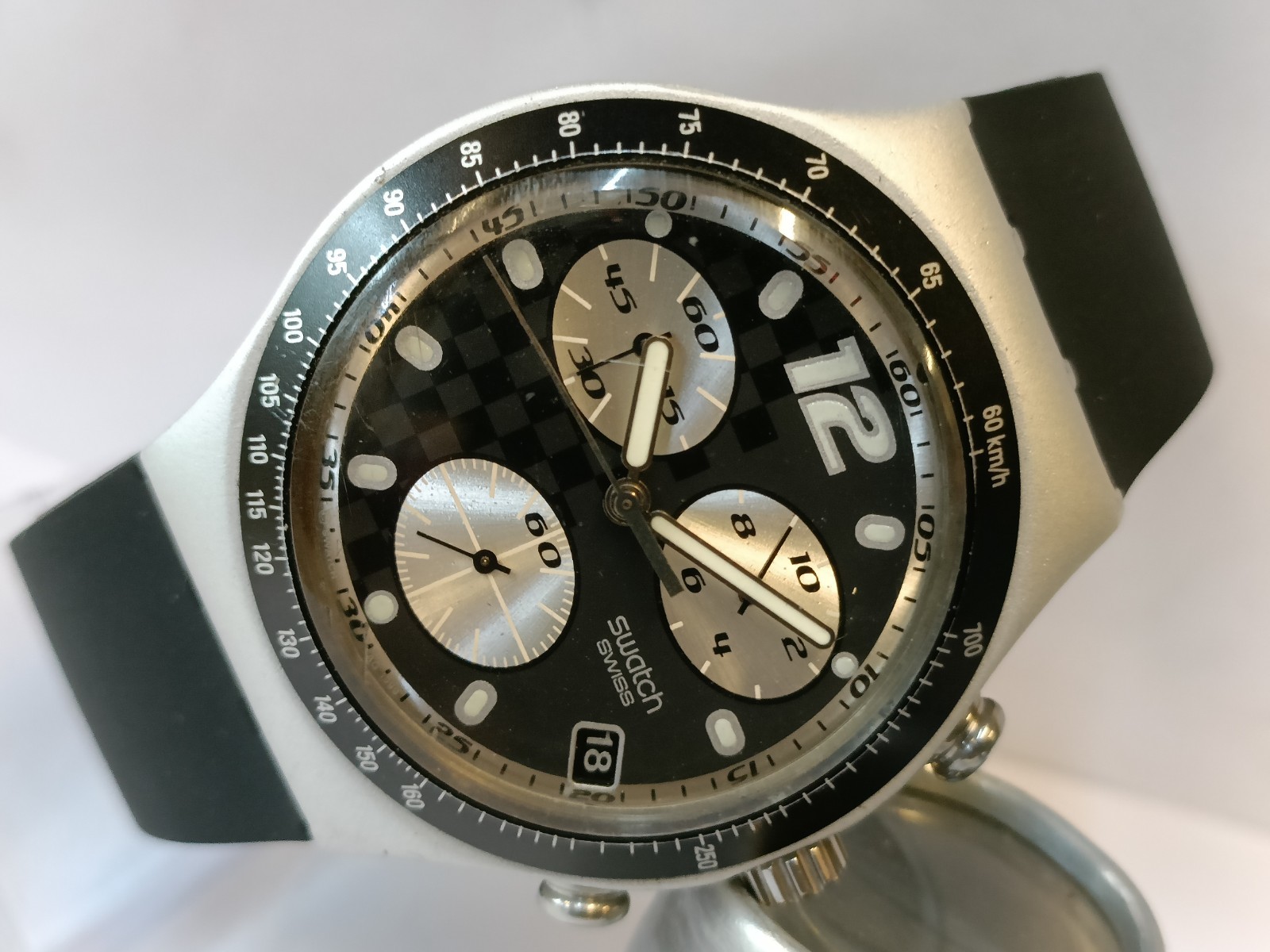 SWATCH IRONY CHRONO QUARTZ ALUMINIUM CASE AG-1999 SWISS MEN’S WORKING CONDITION