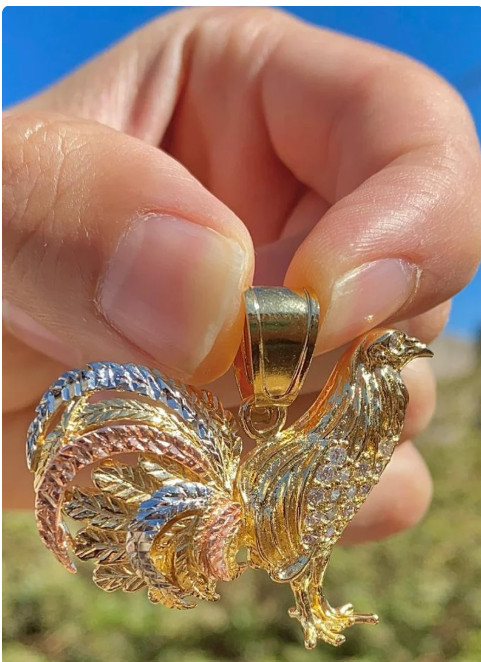 CZ Pendant Rooster Chicken 14K Gold Filled Jewelry Gifts Medalla Dije Gallo