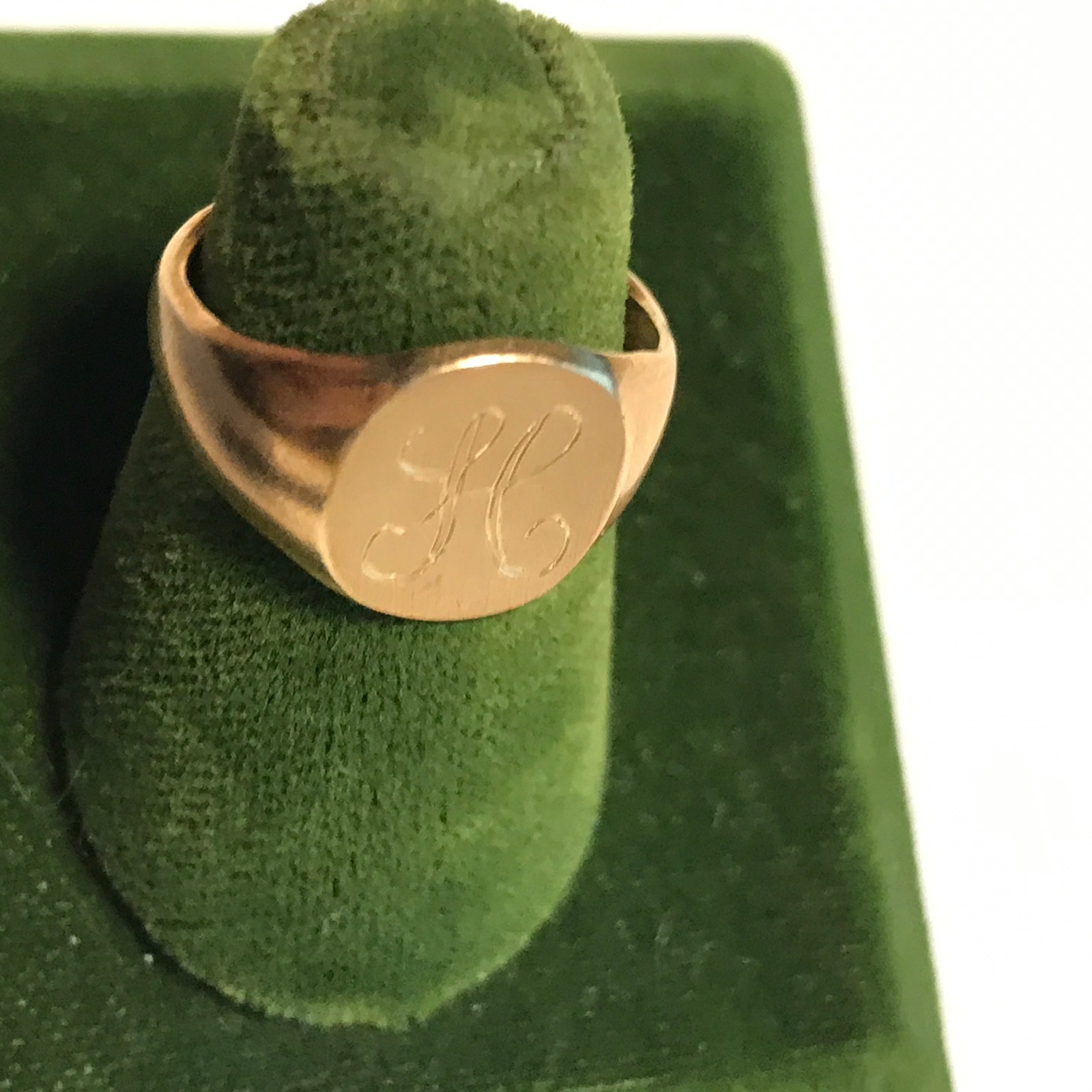 Vintage 10KT Gold Filled Stamped & Engraved Monogram “H” Ring Size 3 VARGAS