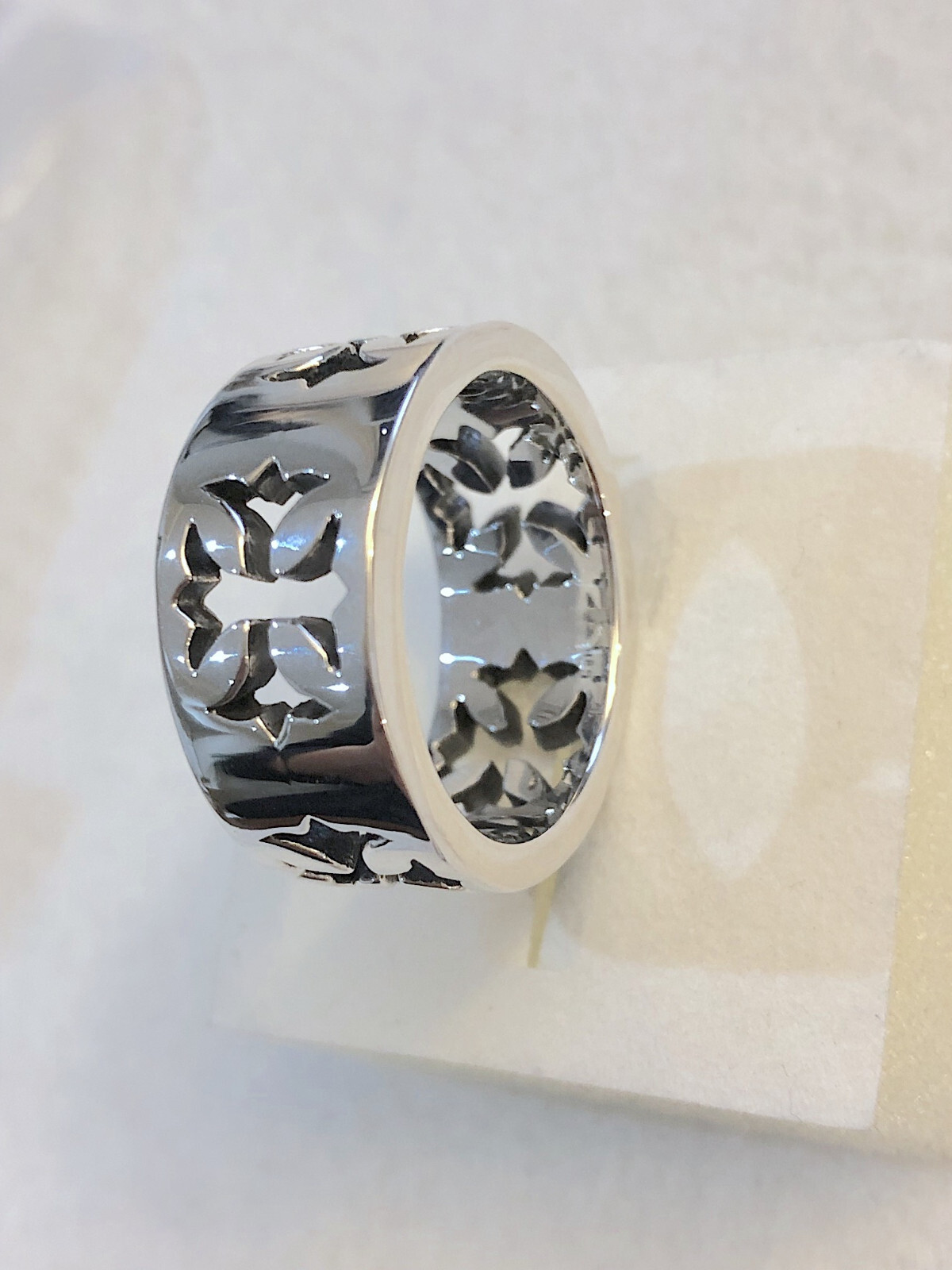 Sterling Silver Cut Out Maltese Cross Band Ring Sizes 9-10-11-12-13-14