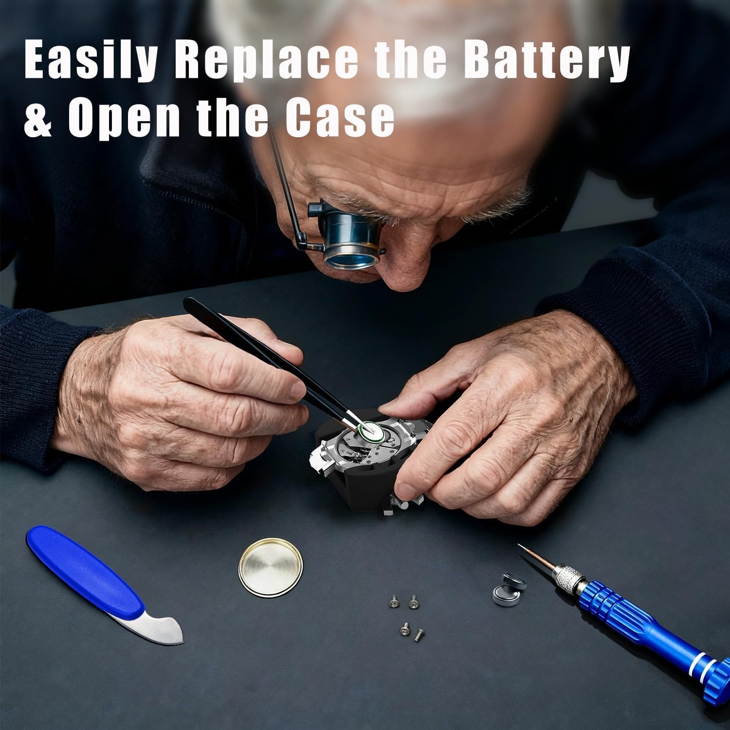 High-Quality Watch Repair Set with Adjustable Case Opener – Effortless DIY