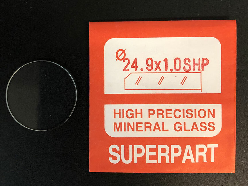 1.0mm Thick Flat Round Mineral Glass Watch Crystal 24.1mm – 25.0mm Diameter