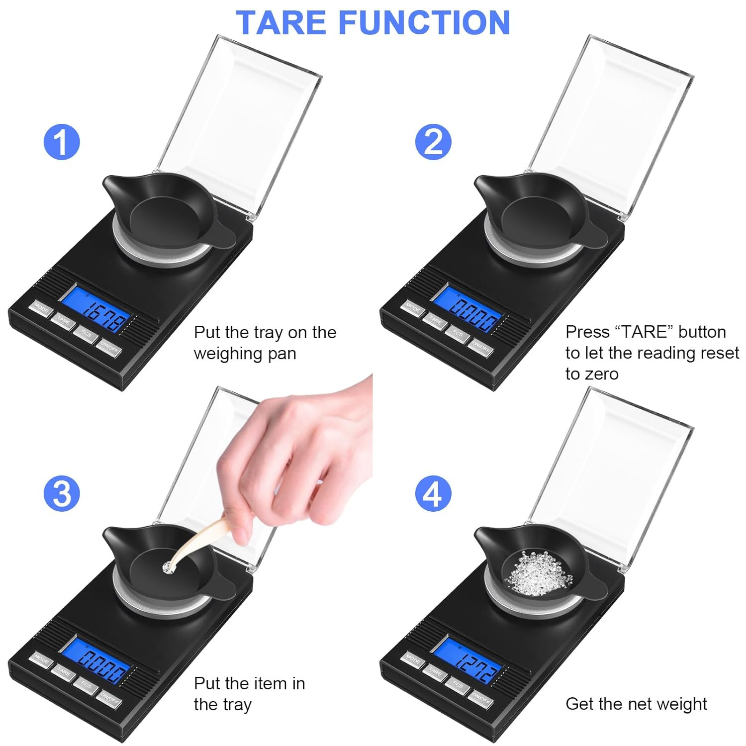 Milligram Scale 50G/0.001G, Portable Jewelry Scale .001 Gram Accuracy