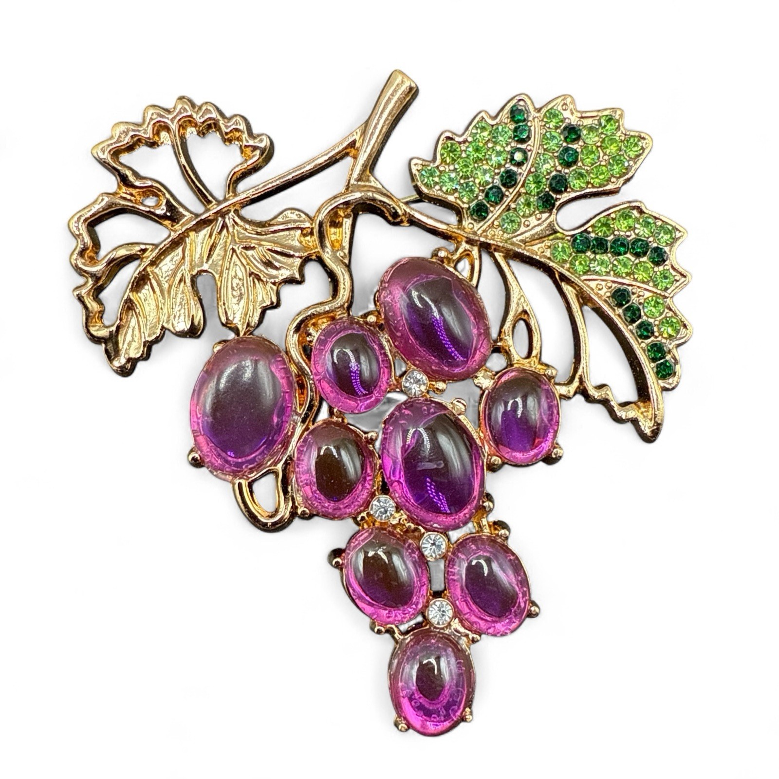 Large Purple Grapes Brooch Pin J26