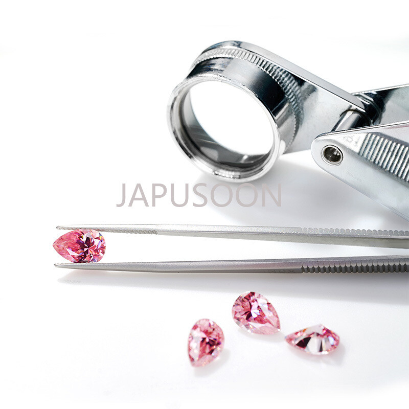 1~5ct VVS1 Pink Pear Excellent Cut Moissanite Loose Gemstones & GRA Jewelry Make