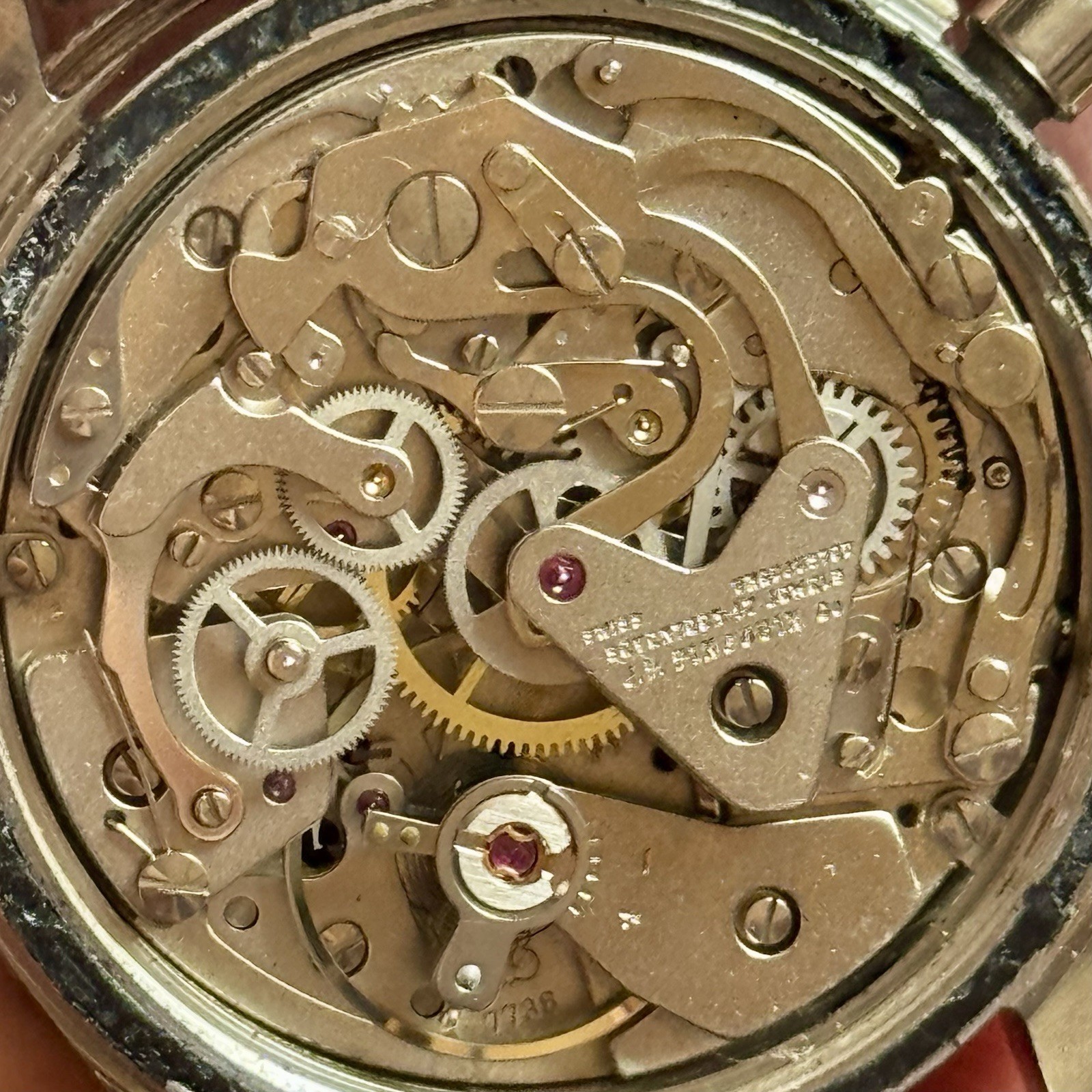 Vintage Chronograph Valjoux 3Reg LeJour 70s Watch 39mm JP Pingouin C O Swiss