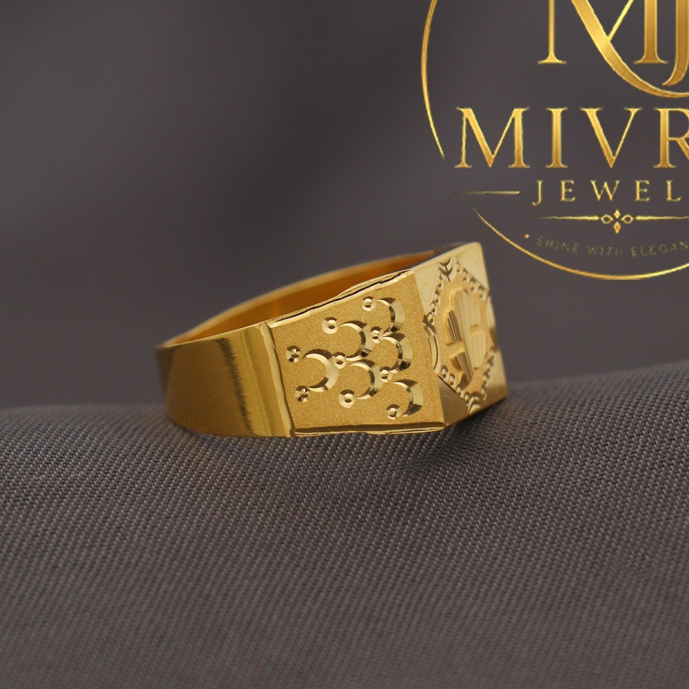 BIS 916 Print Unseen Gold Wrap Ring | Designer Statement Band (Size 11.5, 4.13g)