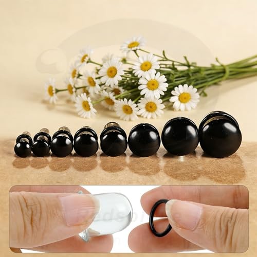 Glass Single Flare Gauges for Ears Comfy Ear Gauge Plugs and Tunnels 9mm Clear