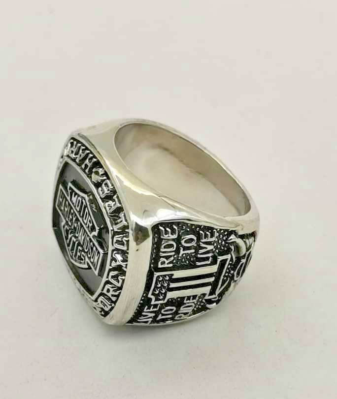 Harley D. Ring Motorcycle Band HD Ride to Live Biker Men’s | ✅ NO IMPORT FEES |