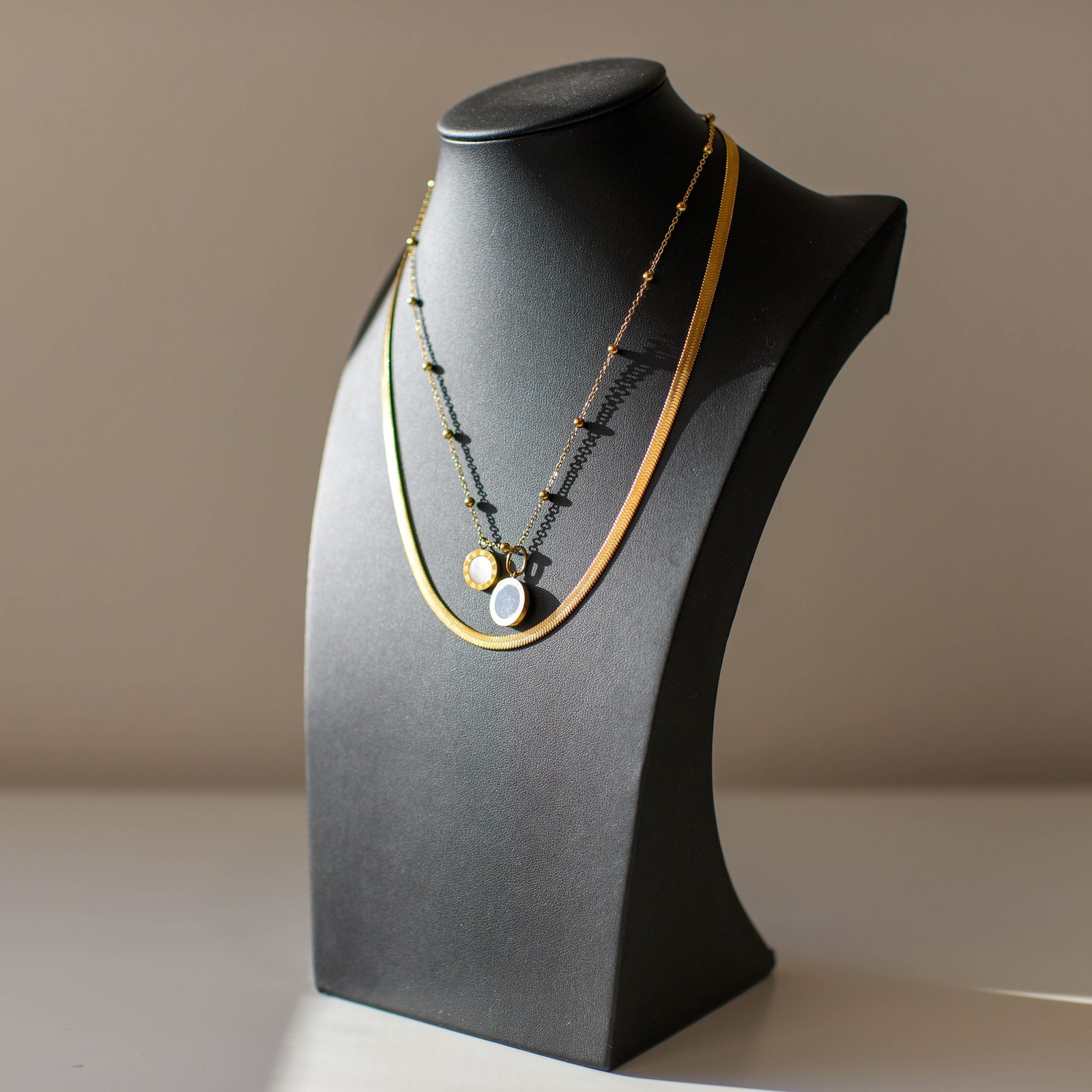 Layered Snake Chain Pendant Necklace