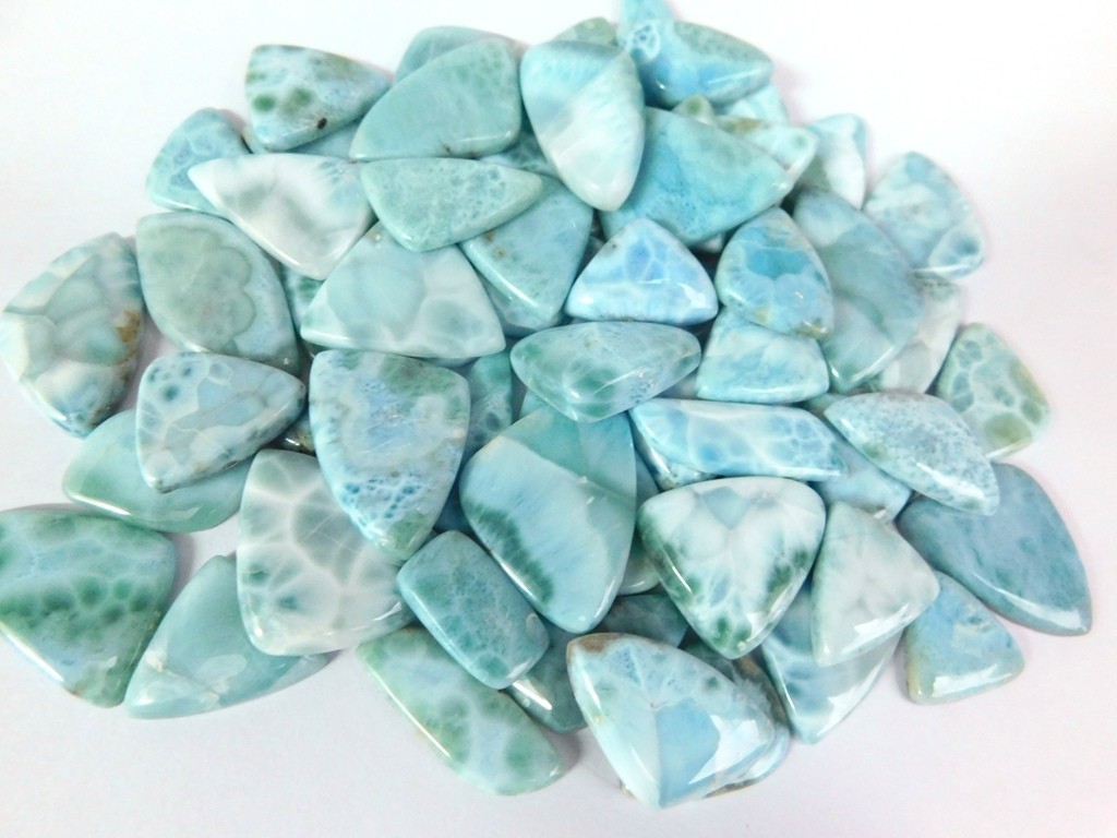 Natural Larimar cabochon Loose gemstones Jewelry Making Wholesale Lot 71257
