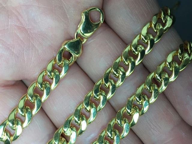 14k Yellow Gold 22″ Men’s Miami Cuban Curb Link 7.5 mm 45 Grams Chain/Necklace