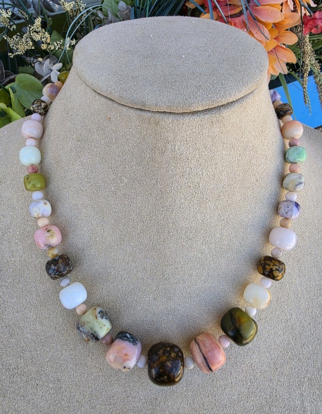 MINE FINDS BY JAY KING DTR Multi Color Opal Beaded Necklace 925 Clasp