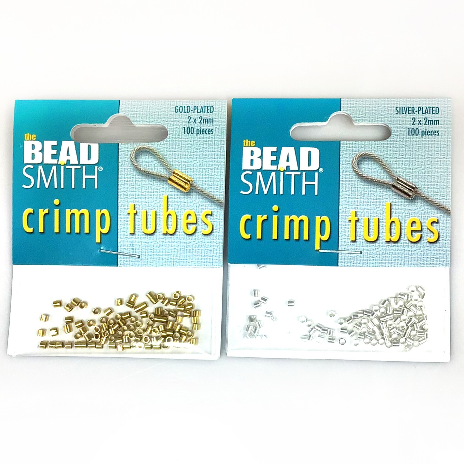 BeadSmith® Tube Crimp Silver Plated Gold Plated 2x2mm Crimp Beads Jewelry Making