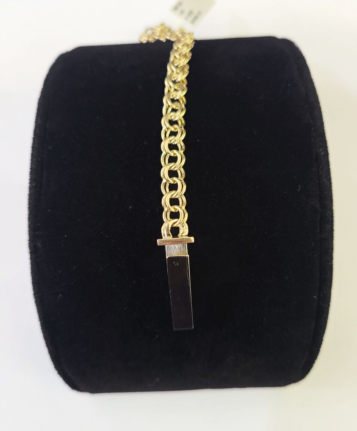 10k Chino ID Bracelet Yellow Gold Box Lock Real 10kt Men Women 6″