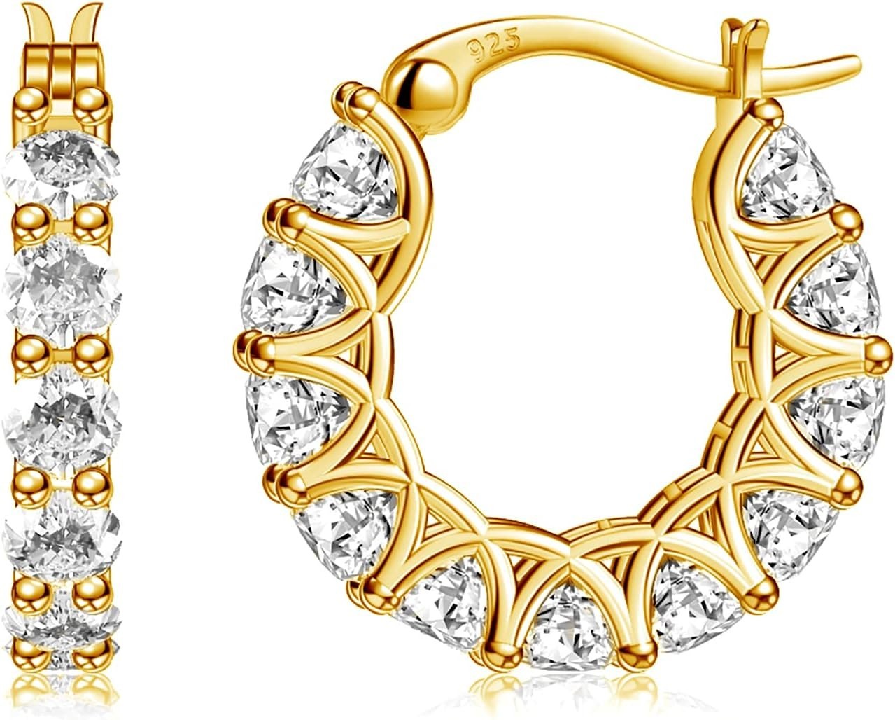Fashionable 14k Gold Huggies with Stunning Cubic Zirconia – For Every Occasion