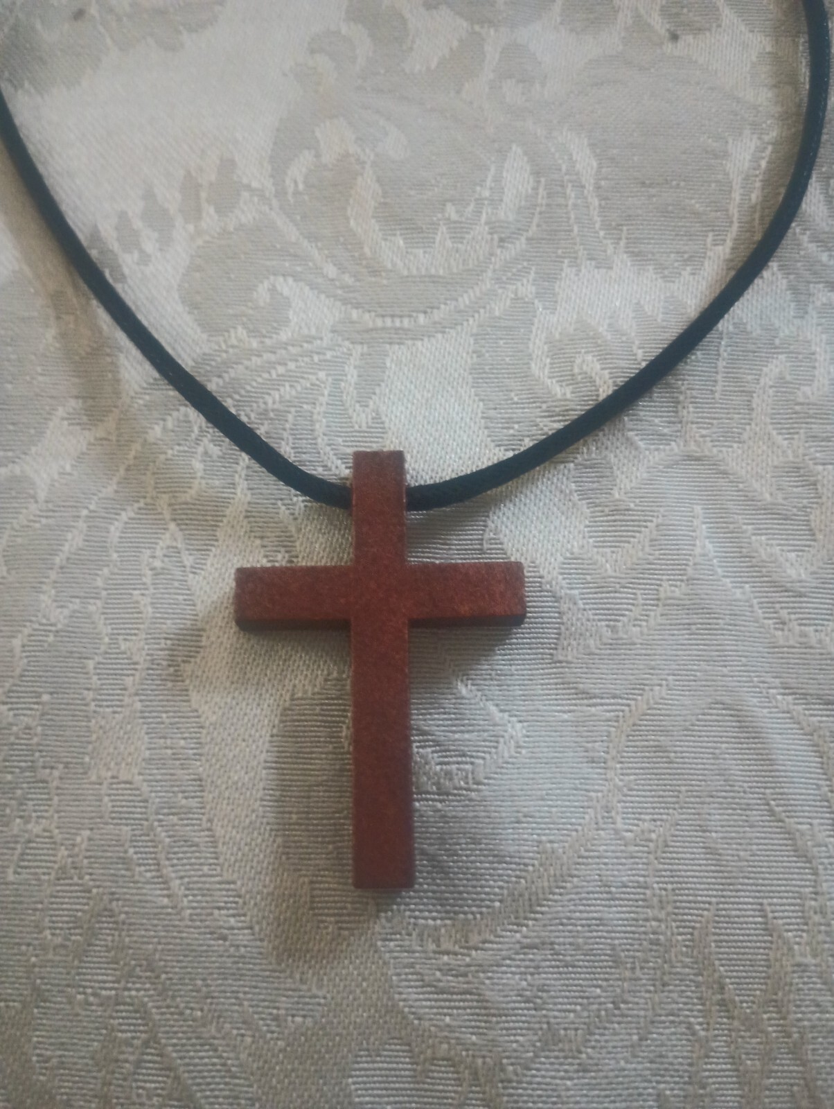 wooden cross necklace men