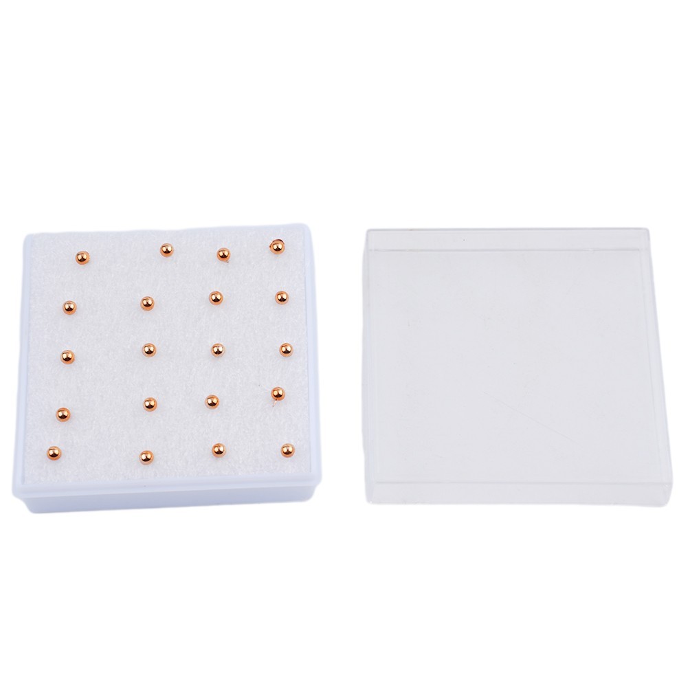 Small Stud Earrings Round Plain 10 Pairs Silver Ladies Ball Bead Ear Elegant 3mm
