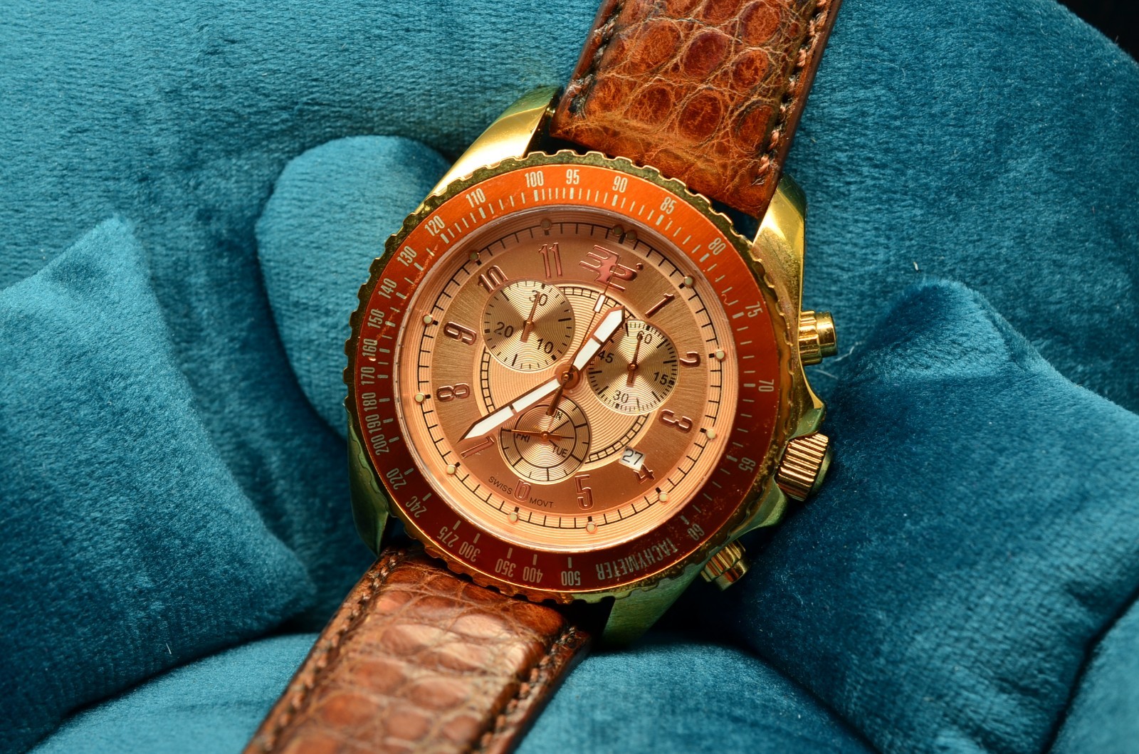 32 Degrees Men’s Wristwatch 32-416A-545 Rose Gold Color Stainless Case 100M