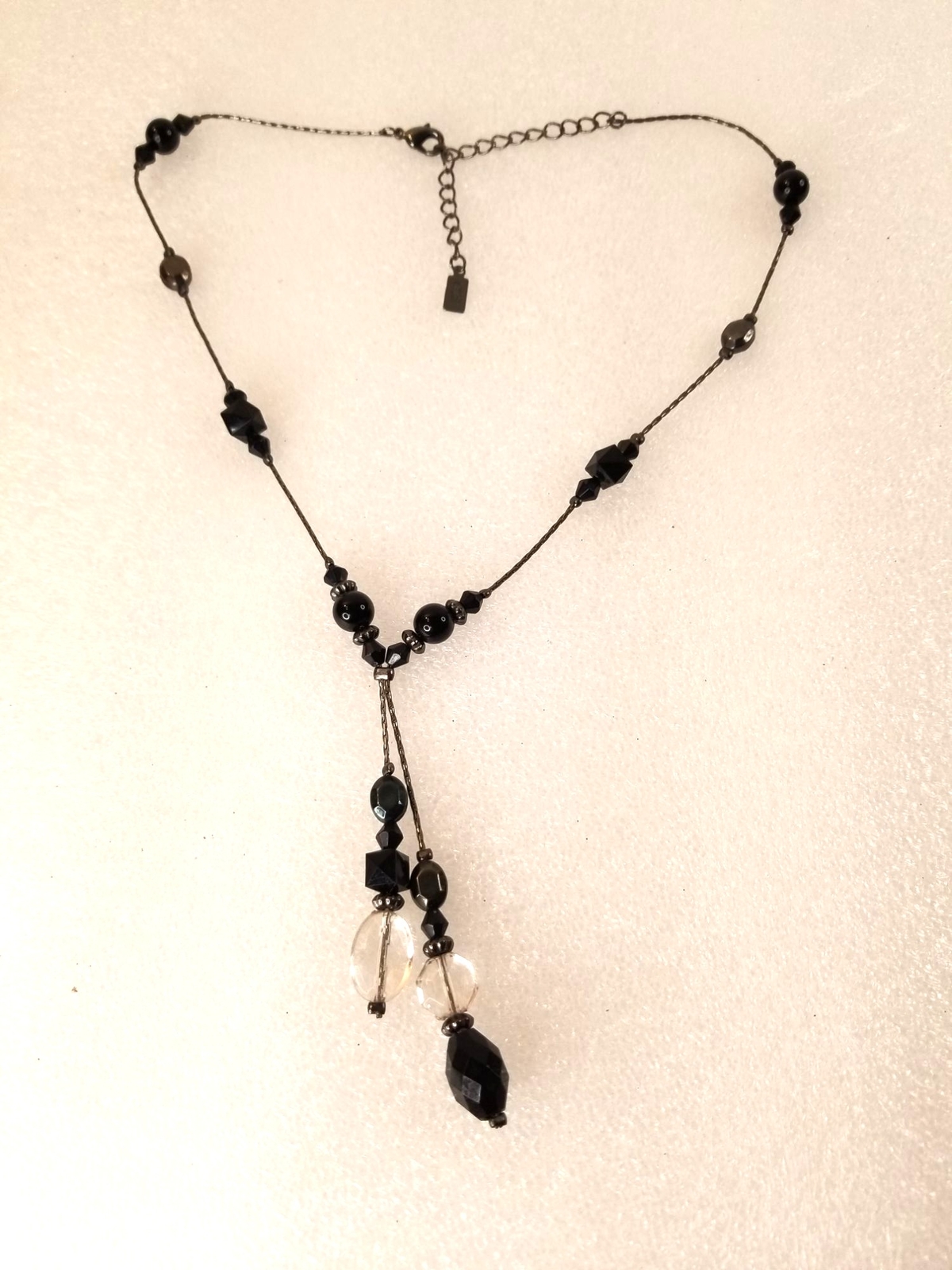 Claire’s Black Necklaces 1928 Drop Dangle Rhinestones Lot of 2