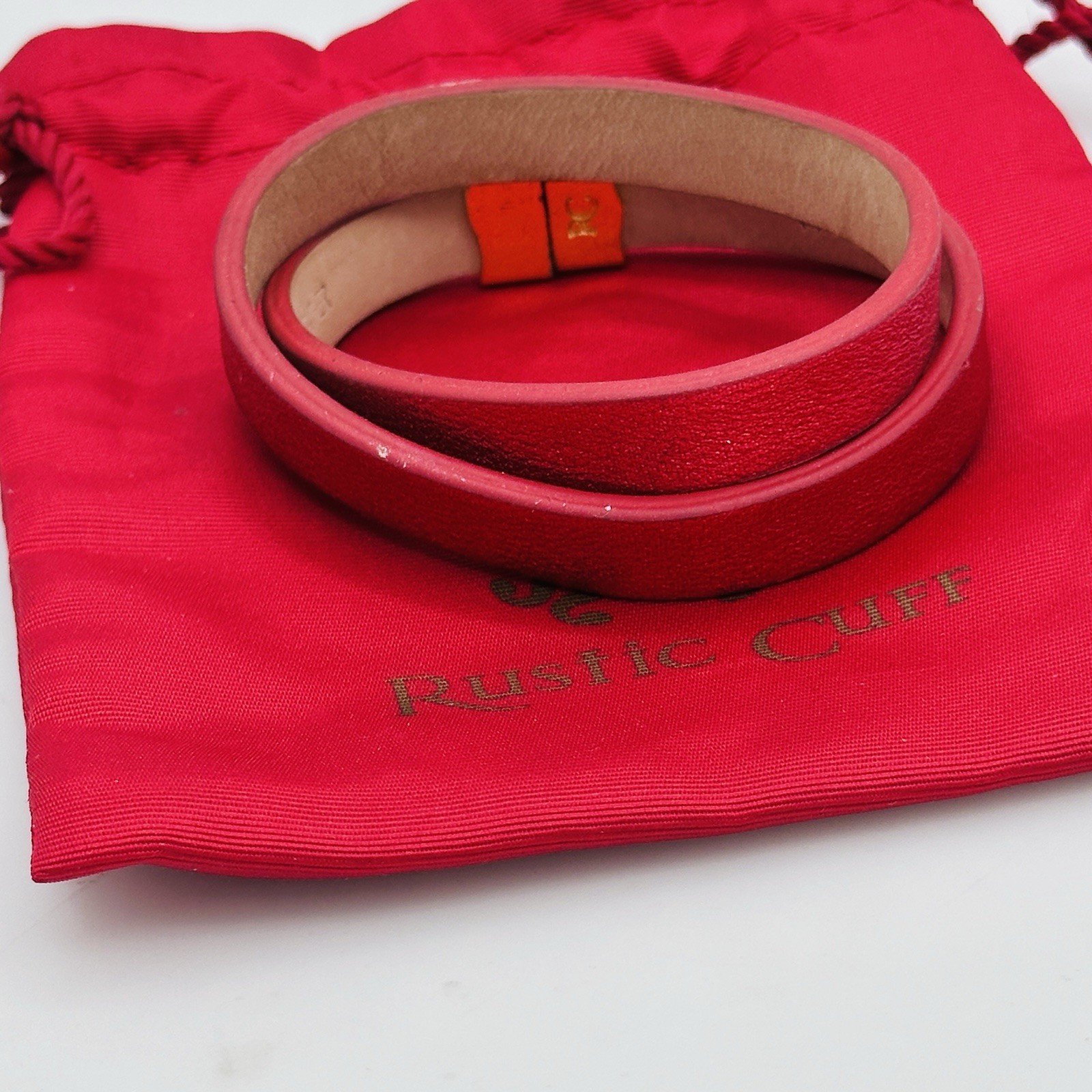 Rustic Cuff Patriotic Red White Blue 3-Piece Bracelet Stack with Pouch