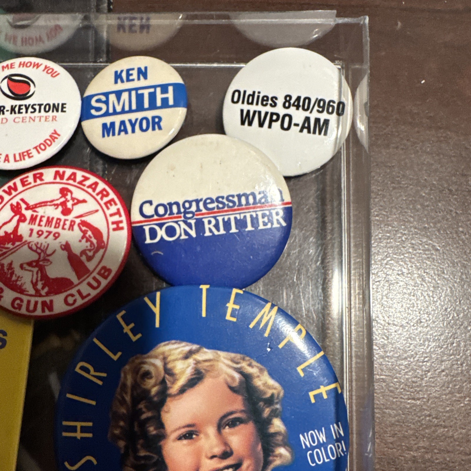 Vintage Pinback Button Lot Harley Shirley Temple Tastykake PA Political Radio