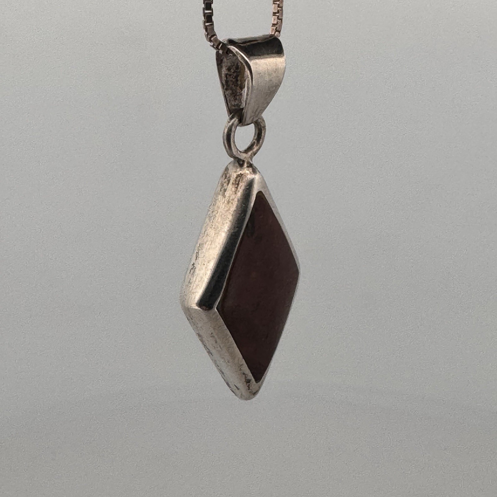 Vintage TH-1R1 Sterling Silver Purple Stone Diamond Pendant 7.89g Signed
