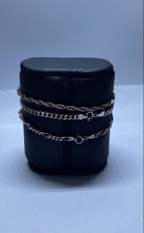 Sterling Silver 925 Bracelet Lot of 3 Milor Rope Curb Figaro 7″ 7.5″ 15.3g