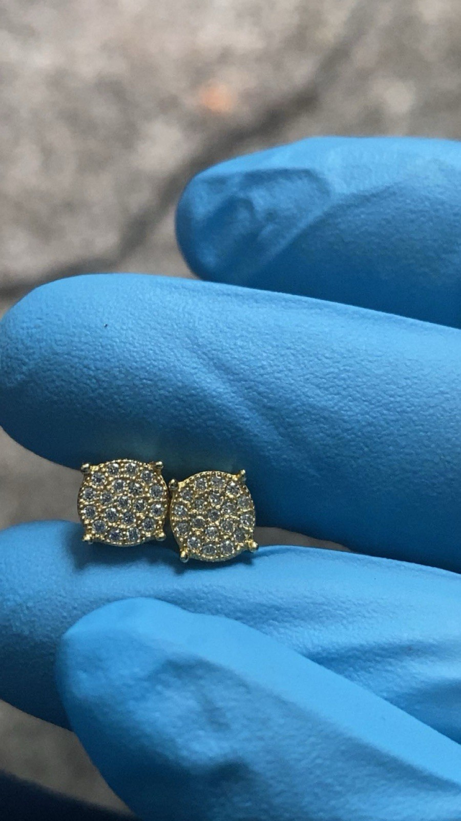 14K Yellow Gold VVS1 Moissanite Square Earrings GRA Certified