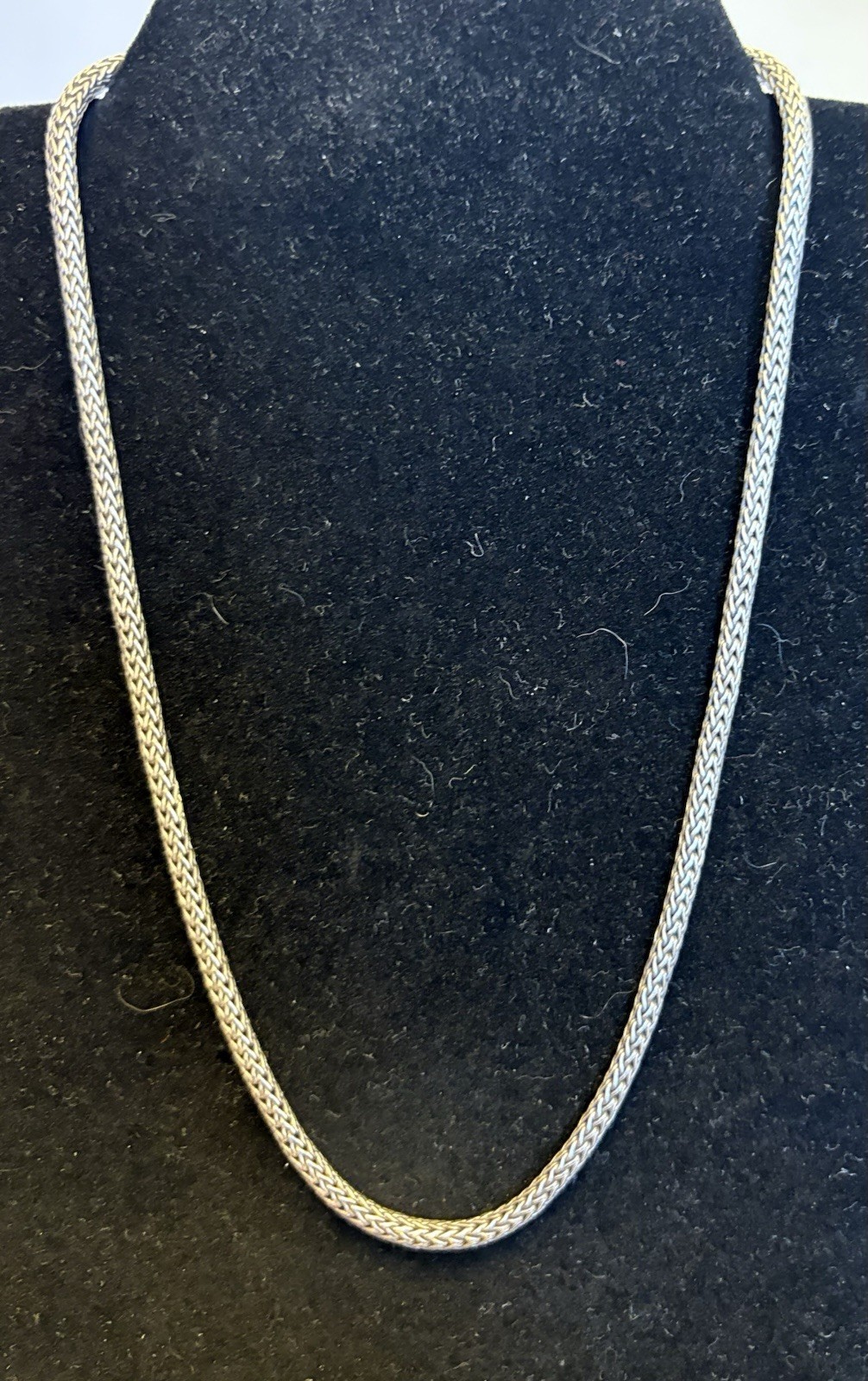 JOHN HARDY Sterling Silver Classic Woven Wheat Necklace 5mm Push Lock Clasp 18”