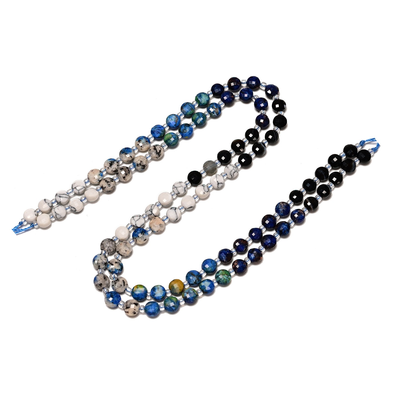 03-Gradient Multi-color Gemstone Faceted Coin Beads Size 6mm 15.5″ Strand