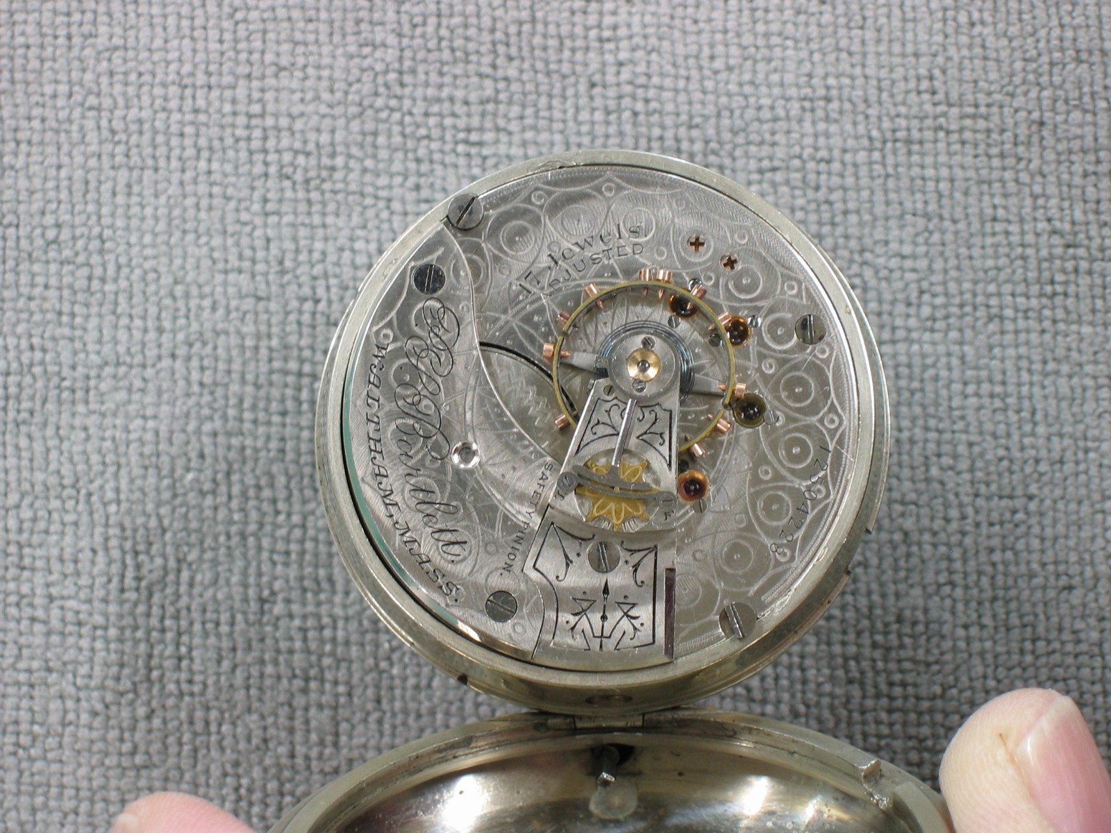 c1903 WALTHAM Model 1883 “P.S.Bartlett” Side Winder 18s 17 Jewel Pocket Watch