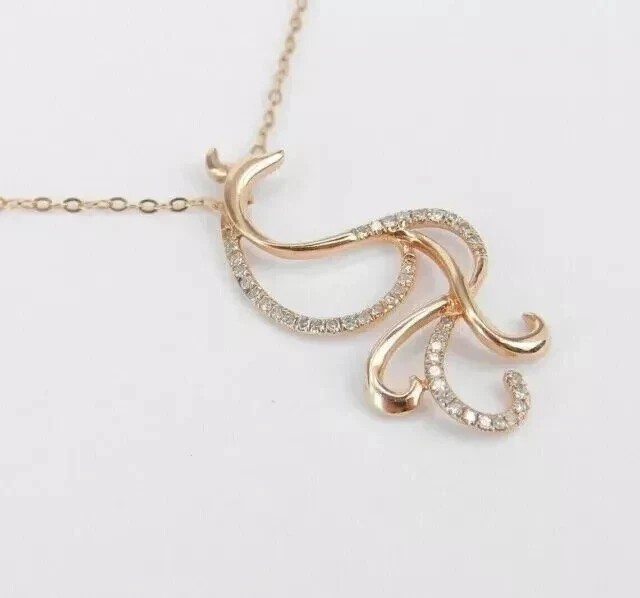 1.50Ct Round Cut Simulated Diamond Women’s Peacock Pendant 14k Rose Gold Plated