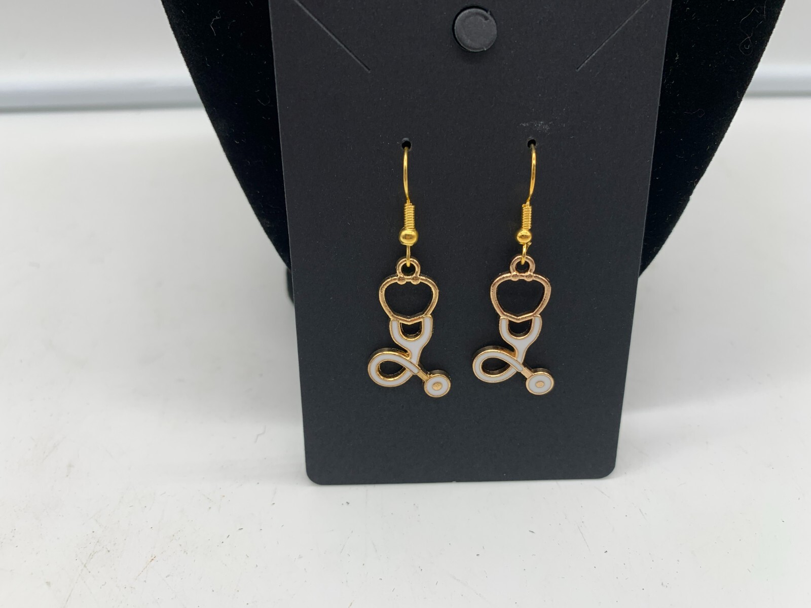 Metal White Stethoscope Earring Set DD01B10147